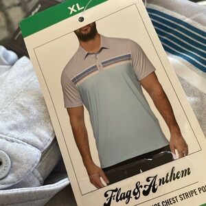- Flag & anthem men’s short slee polo